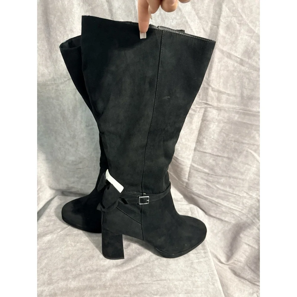 torrid buckle and bow faux suede knee high boot Size 12WW